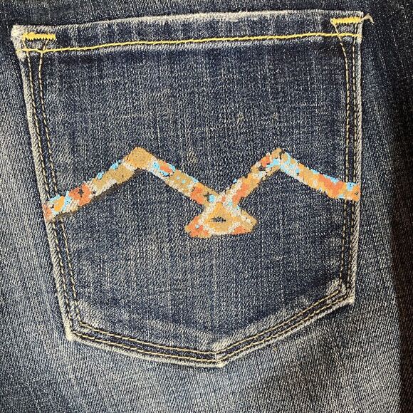 VIGOSS Jeans Womens 7/8 (30x30.5) Blue Bootcut Denim Western Low Rise 90s Y2K - Picture 5 of 10